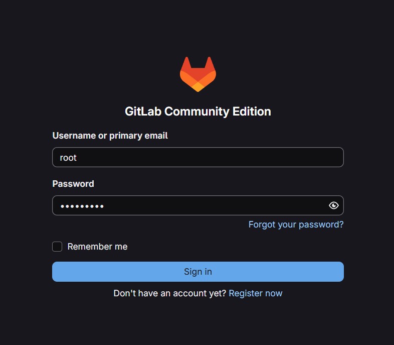 Figure 9: Logging in with the new credentials