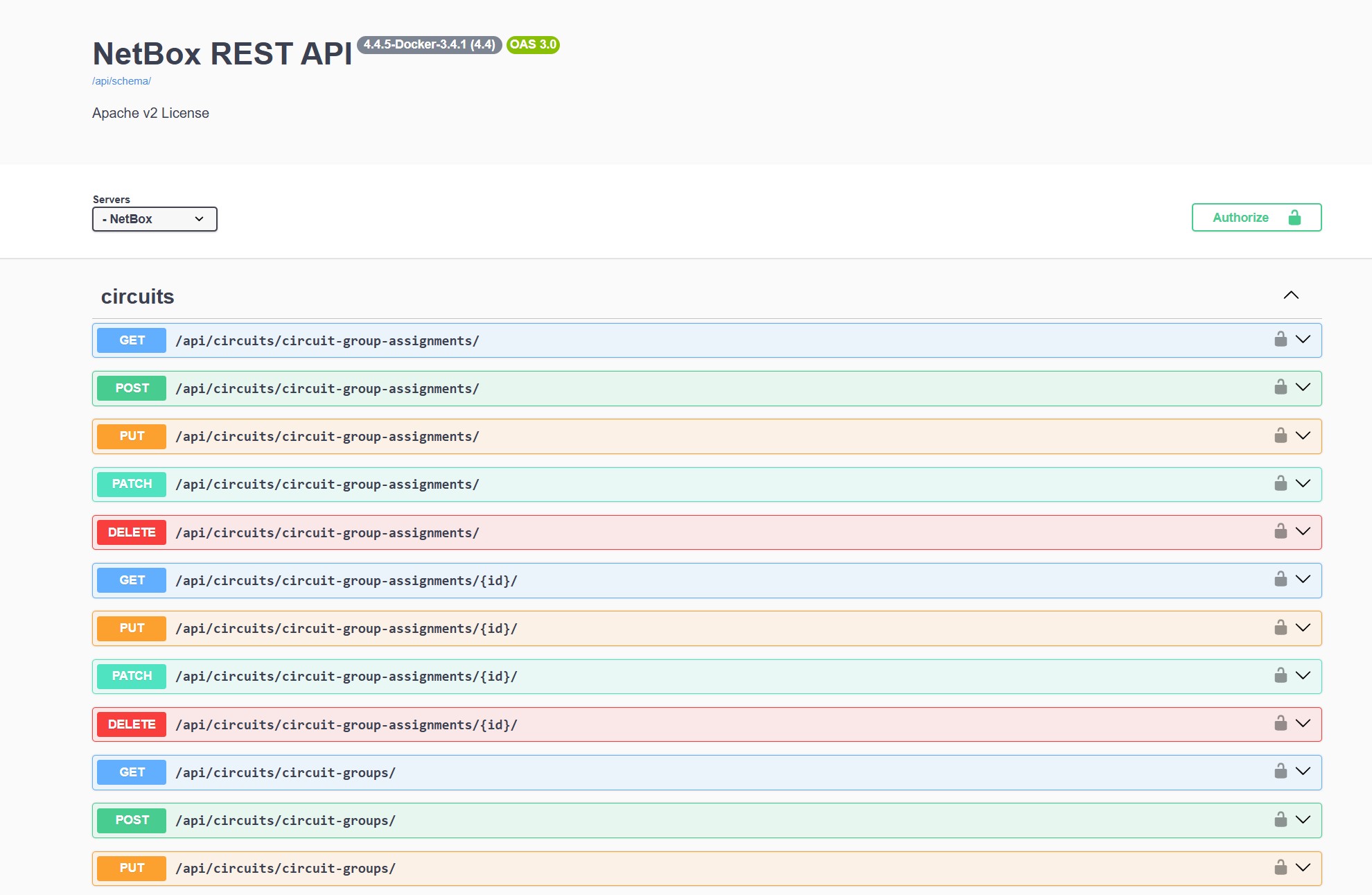 Figure 11: Swagger Documentation for NetBox API