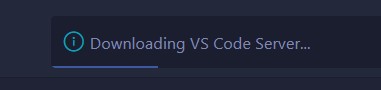 Figure 20: The message showing that the VS Code server is being downloaded to the remote system; the main VS Code interface will launch after the server software is installed
