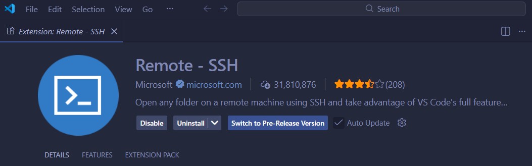 Figure 14: Remote SSH Extension in VS Code